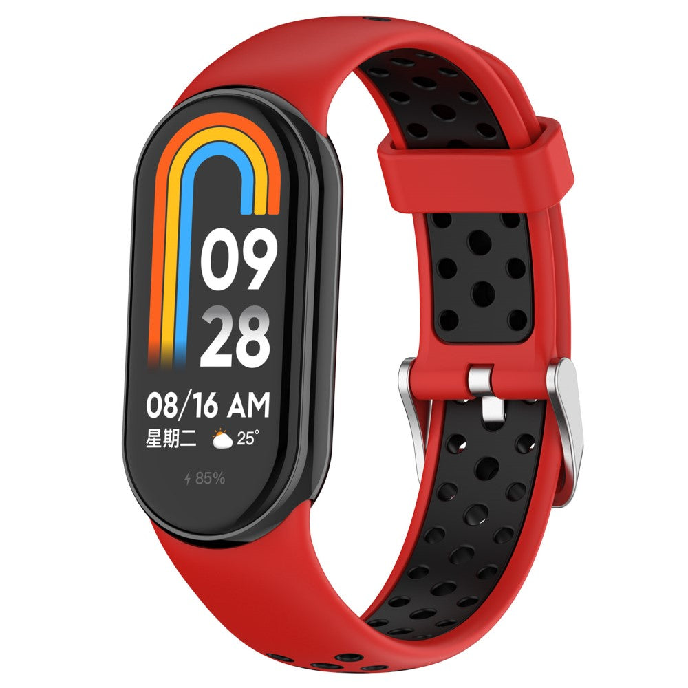 Vildt Sejt Silikone Rem passer til Xiaomi Smart Band 8 - Rød#serie_5