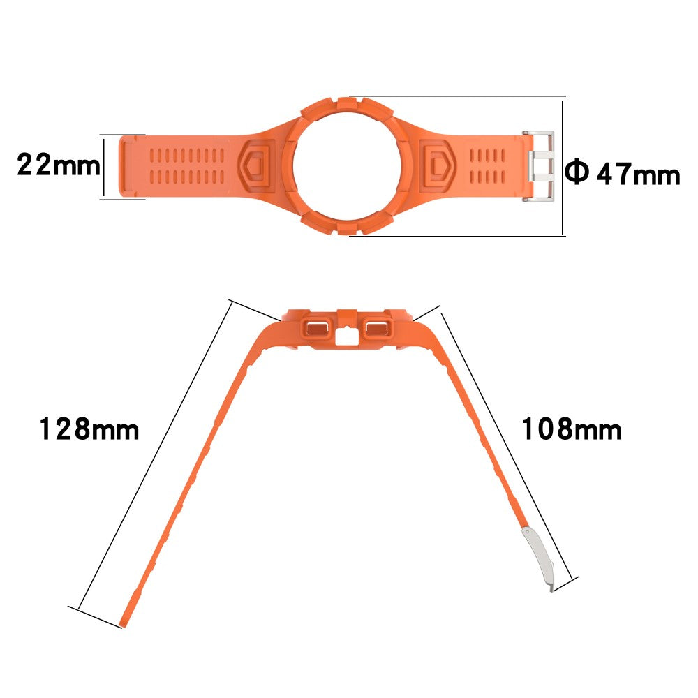 Samsung Galaxy Watch4 44mm Flexible Watch Band Replacement Strap with Integrated Watch Case - Orange#serie_2