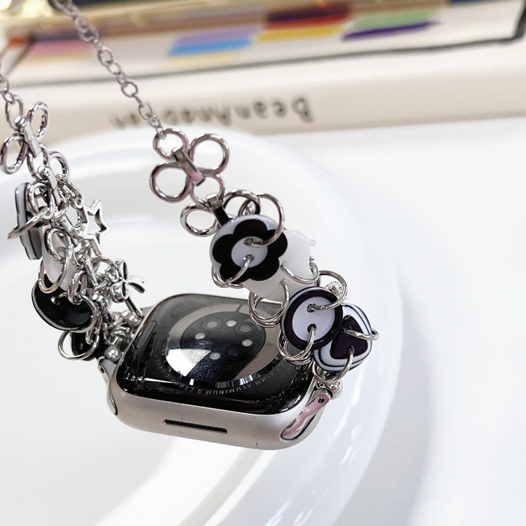 Meget Kønt Metal Og Plastik Universal Rem passer til Apple Smartwatch - Sort#serie_3