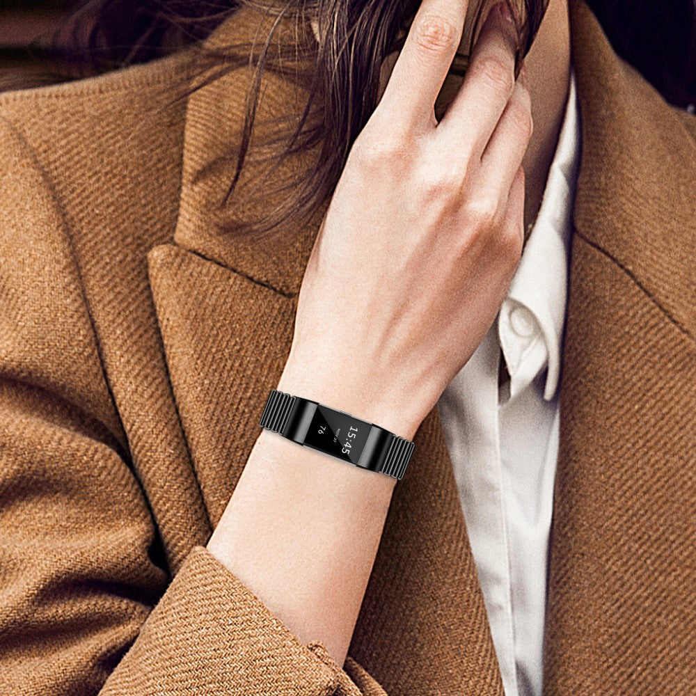 Udsøgt Metal Rem passer til Fitbit Charge 2 - Sort#serie_1