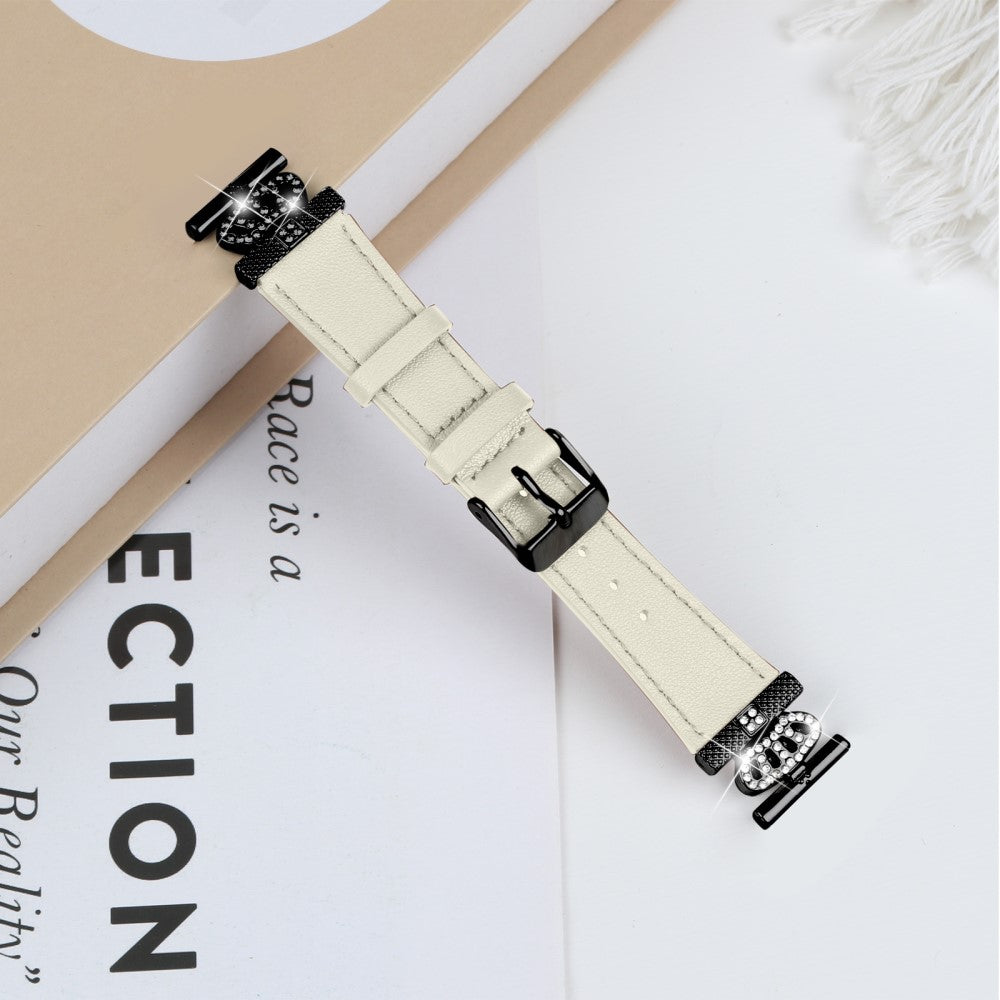 Misfit Vapor Cowhide Watch Band Crown Shape Connector Replacement Strap - Apricot#serie_2