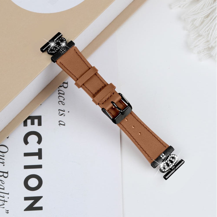 Misfit Vapor Cowhide Watch Band Crown Shape Connector Replacement Strap - Brown#serie_4