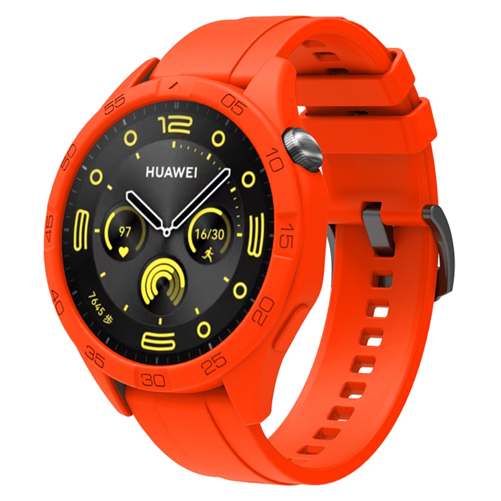 Silikone Rem med Etui passer til Huawei Watch GT 4 46mm - Orange#serie_3