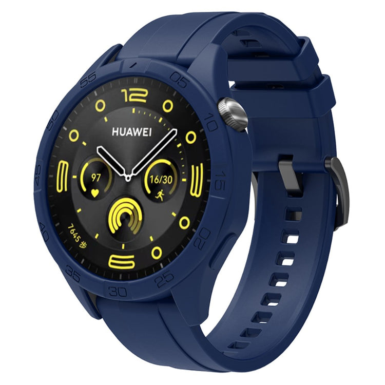 Silikone Rem med Etui passer til Huawei Watch GT 4 46mm - Blå#serie_4