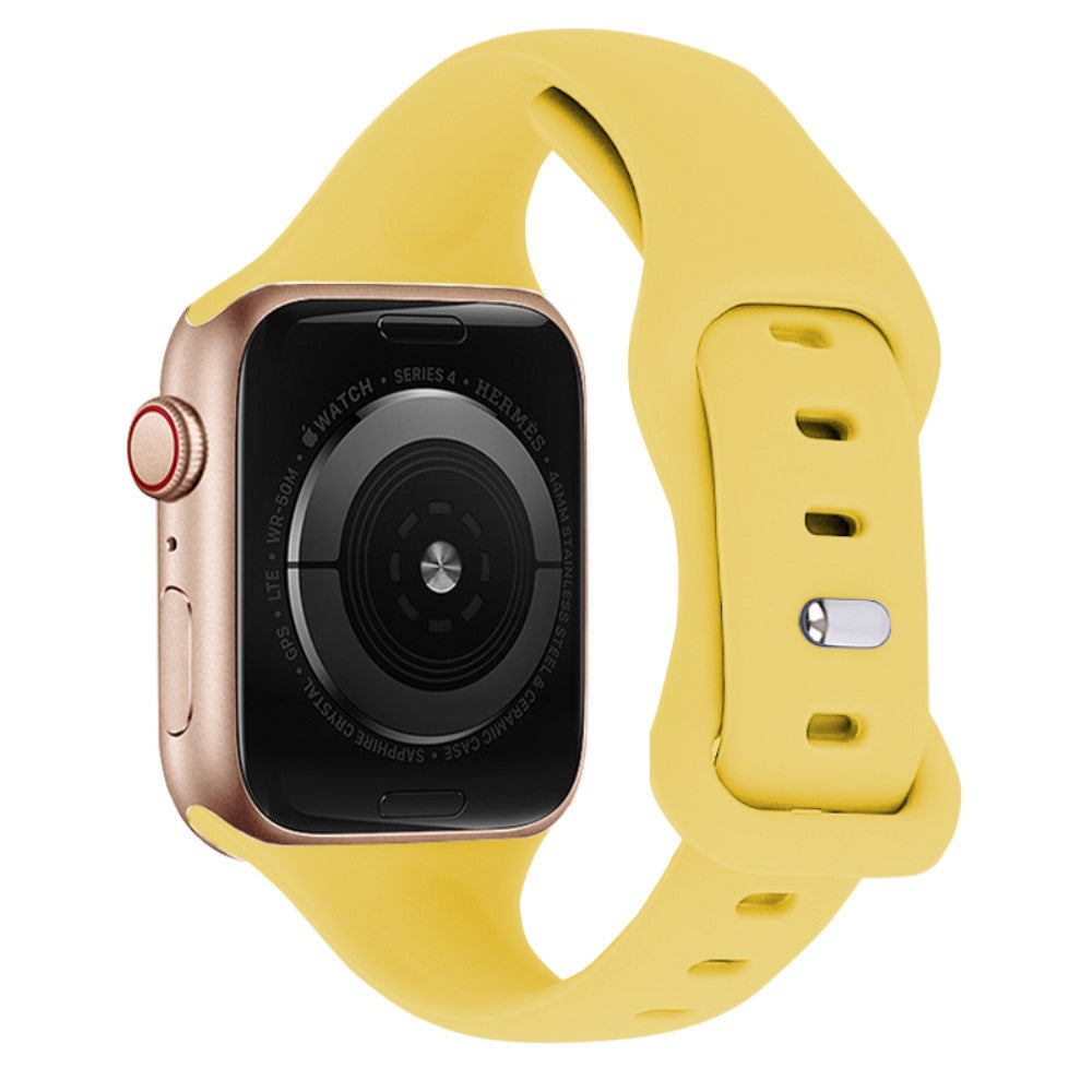 Super Fed Silikone Universal Rem passer til Apple Smartwatch - Gul#serie_6