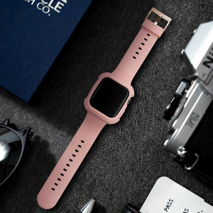 Skøn Silikone Universal Rem passer til Apple Smartwatch - Pink#serie_2