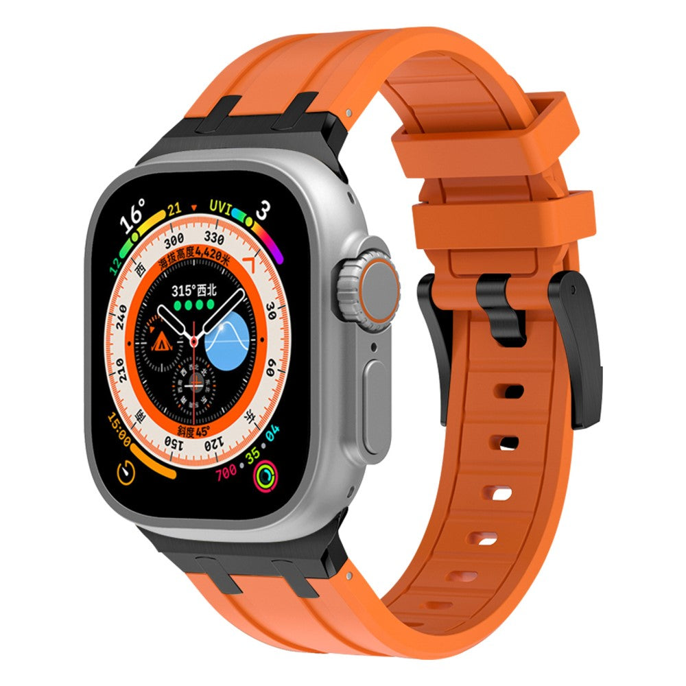 Rigtigt Sejt Silikone Universal Rem passer til Apple Smartwatch - Orange#serie_1