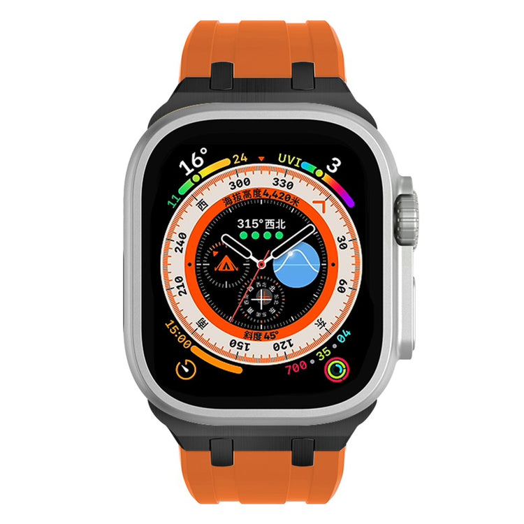 Rigtigt Sejt Silikone Universal Rem passer til Apple Smartwatch - Orange#serie_1