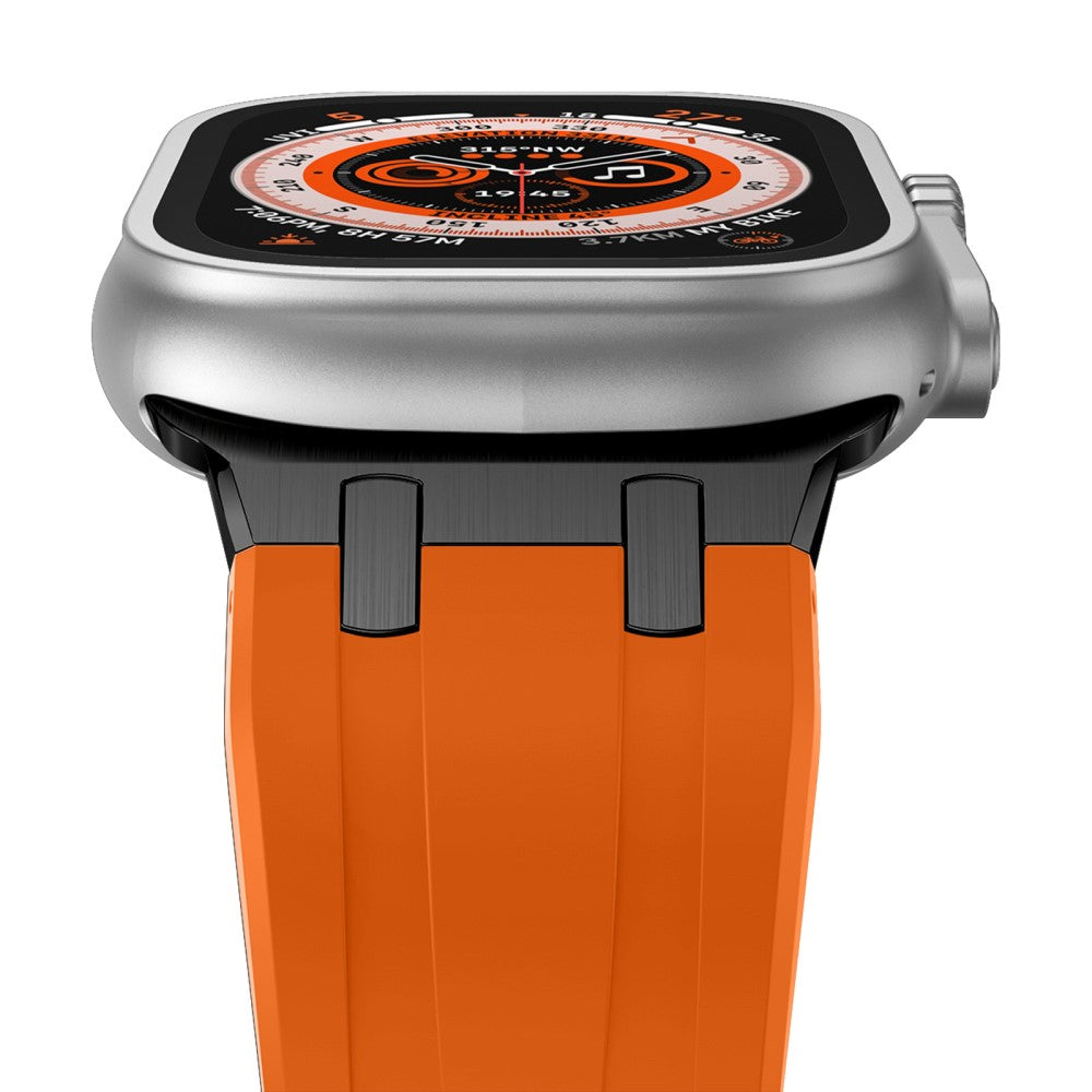 Rigtigt Sejt Silikone Universal Rem passer til Apple Smartwatch - Orange#serie_1