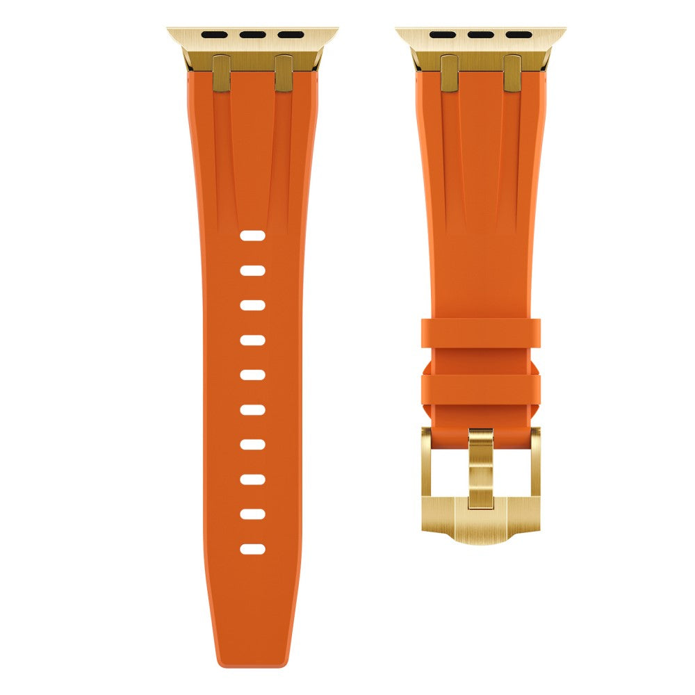 Rigtigt Sejt Silikone Universal Rem passer til Apple Smartwatch - Orange#serie_7