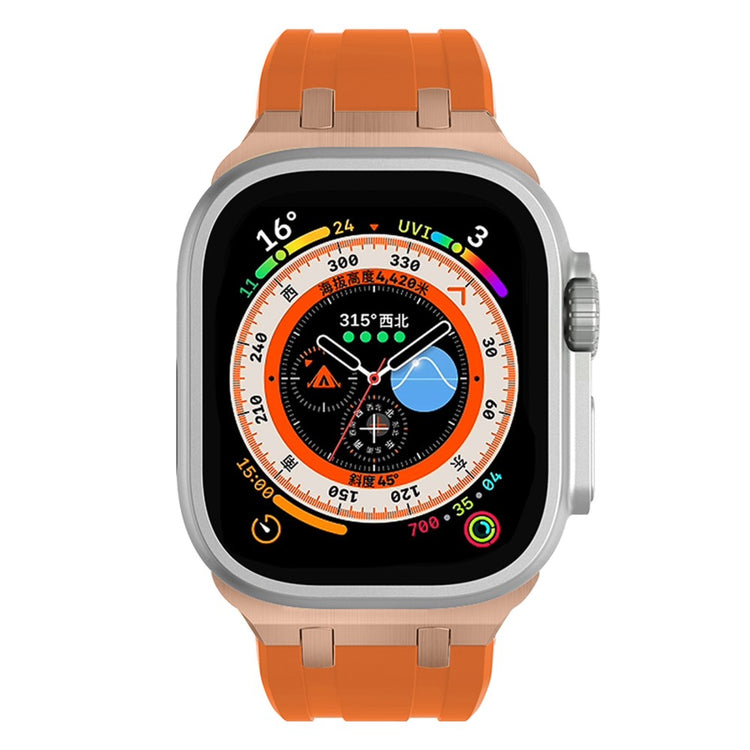 Rigtigt Sejt Silikone Universal Rem passer til Apple Smartwatch - Orange#serie_12