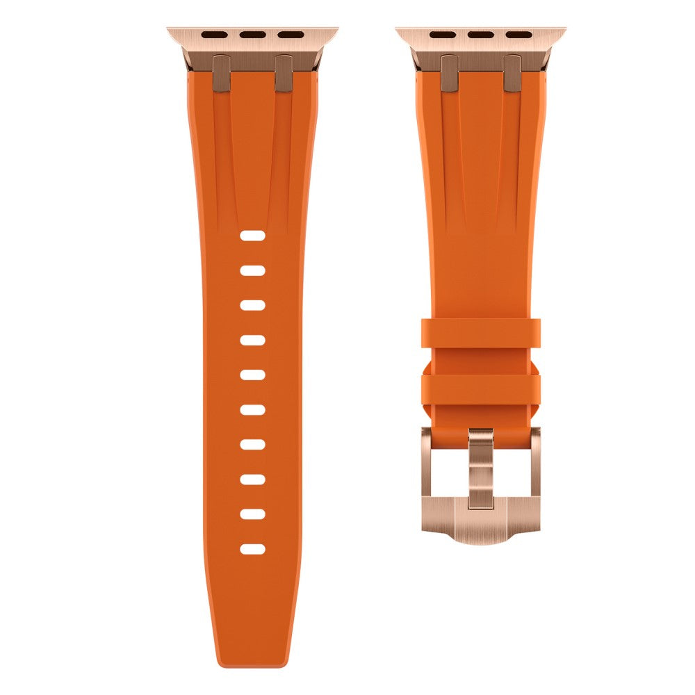 Rigtigt Sejt Silikone Universal Rem passer til Apple Smartwatch - Orange#serie_12