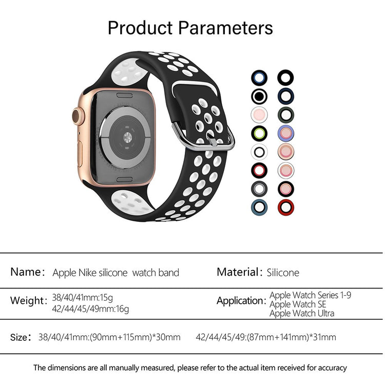 Rigtigt Sejt Silikone Universal Rem passer til Apple Smartwatch - Hvid#serie_1