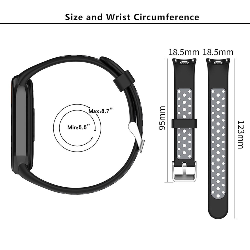 KALEBOL KLB-SSGJ-001 Xiaomi Smart Band 8 Silicone Watch Band Waterproof Strap - Red+Black#serie_5