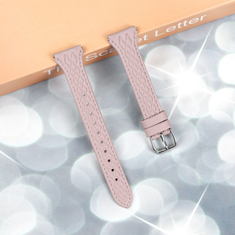 Misfit Vapor Genuine Cow Leather Wrist Strap Rhombus Imprinted Watchband - Pink#serie_2