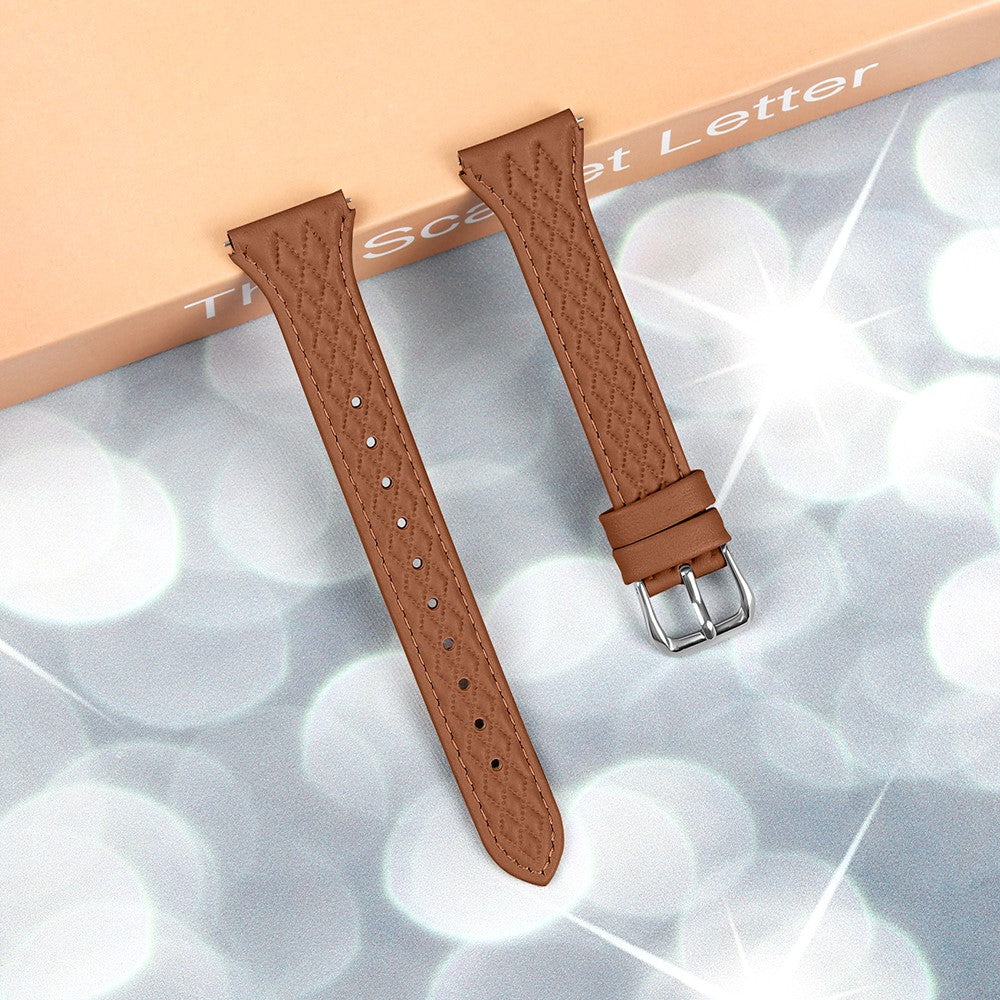 Misfit Vapor Genuine Cow Leather Wrist Strap Rhombus Imprinted Watchband - Brown#serie_5