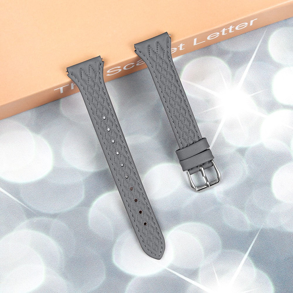 LG Watch Sport Replacement Band Rhombus Imprinted Genuine Cow Leather Watch Strap - Grey#serie_4