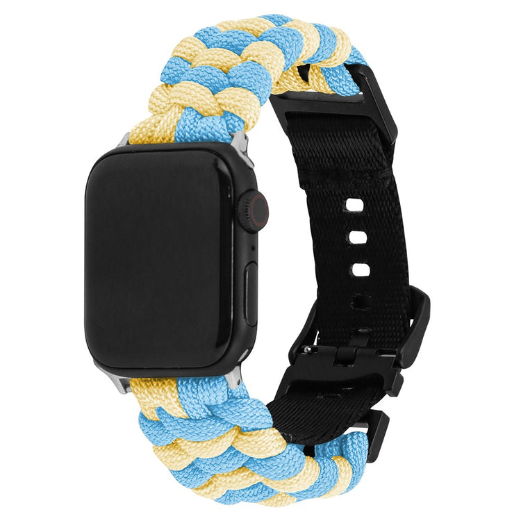 Apple Watch Series 41mm - 40mm - 38mm Universal Nylon Rope Watch Band Dual Color - Sky Blue+Yellow#serie_5