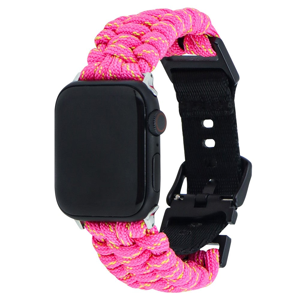 Apple Watch Series 41mm - 40mm - 38mm Universal Nylon Rope Watch Band Dual Color - Yellow+Pink#serie_8