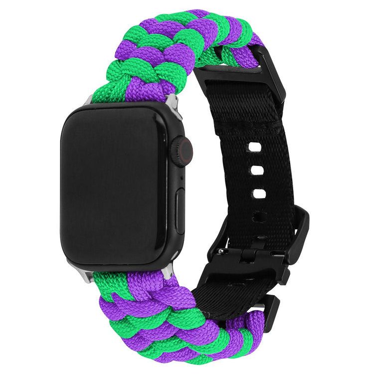 Apple Watch Series 41mm - 40mm - 38mm Universal Nylon Rope Watch Band Dual Color - Purple+Green#serie_12