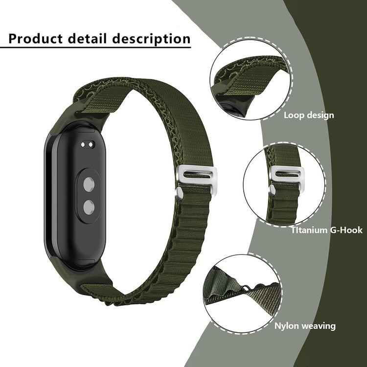 Super Godt Nylon Rem passer til Xiaomi Smart Band 8 - Sort#serie_3