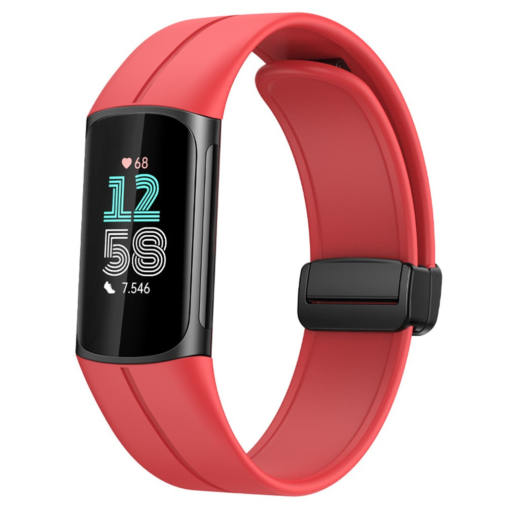 Fitbit Charge 5 / Fitbit Charge 6 Silicone Universel Strap - Red#serie_3