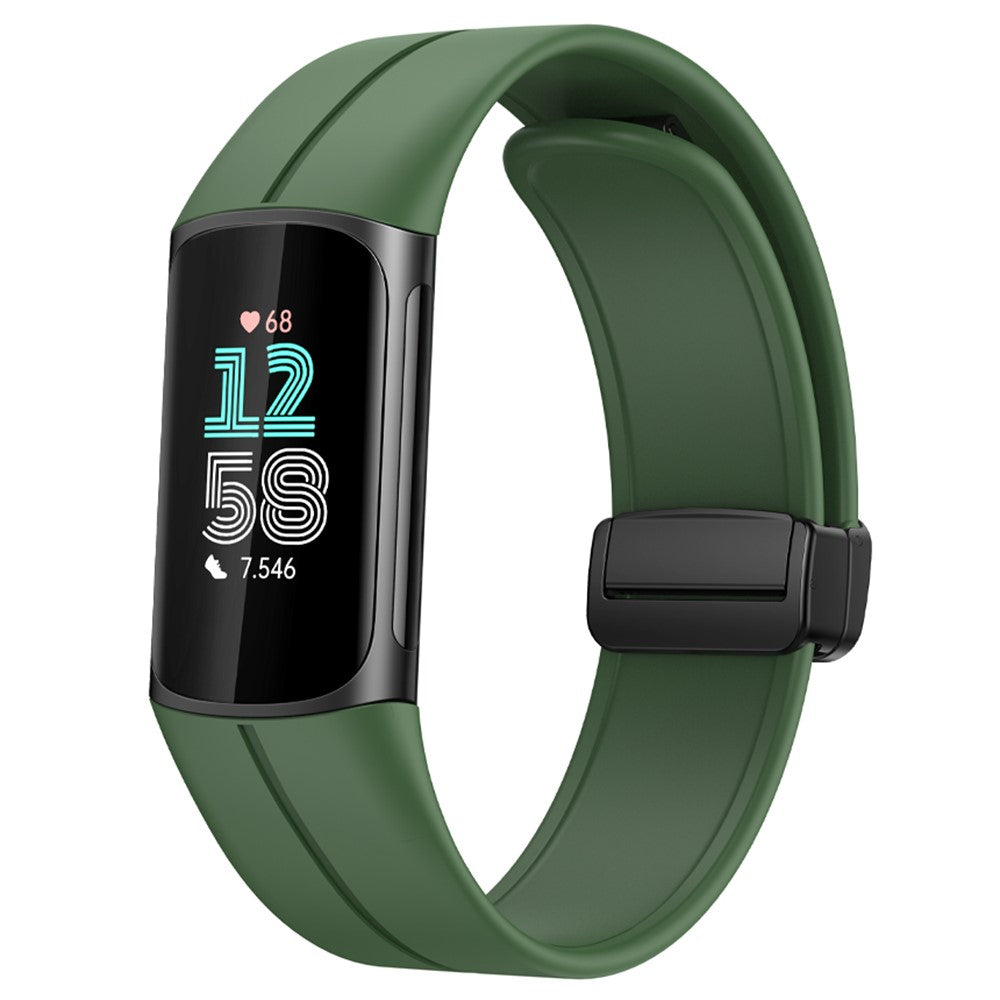 Fitbit Charge 5 / Fitbit Charge 6 Silicone Universel Strap - Green#serie_6