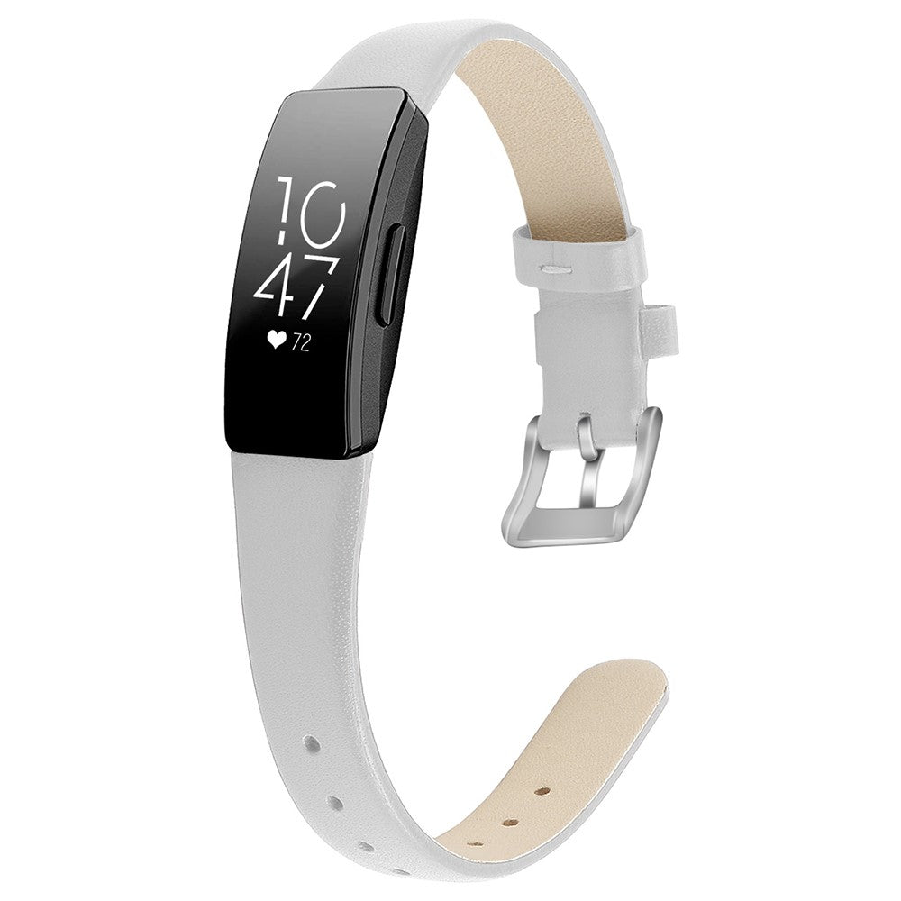 Very Fashionable Fitbit Inspire 1 Genuine Leather Strap - White#serie_2