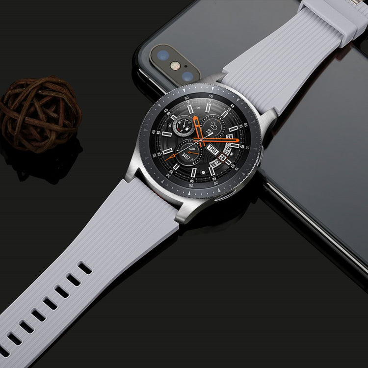 L Size 22mm Silicone Strap Samsung Galaxy Watch Active / Galaxy Watch 46mm / Huawei Watch GT 2 Smartwatch Band - Grey#serie_5