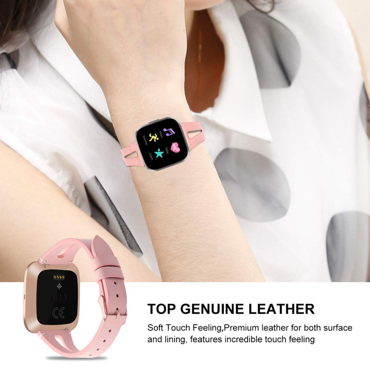 Mega Fashionable Fitbit Versa 3 Genuine Leather Strap - Pink#serie_4