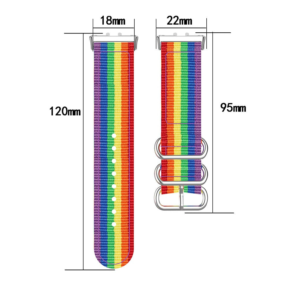 Samsung Galaxy Fit3 SM-R390 Nylon Watch Strap Three Rings Replacement Wrist Band - Black+Red+Black+Red+Black#serie_2