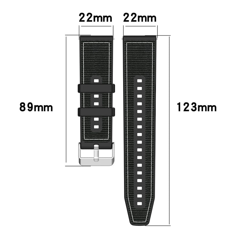 Samsung Galaxy Watch3 45mm / Huawei Watch GT 4 46mm Watch Strap 22mm Silicone and Nylon Wrist Band - Grey#serie_2