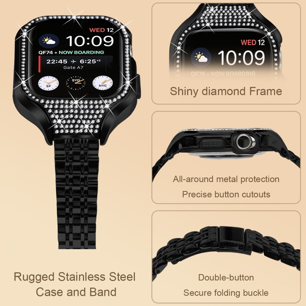 Super Sweet Apple Smartwatch Rhinestone Universel Strap - Black#serie_1