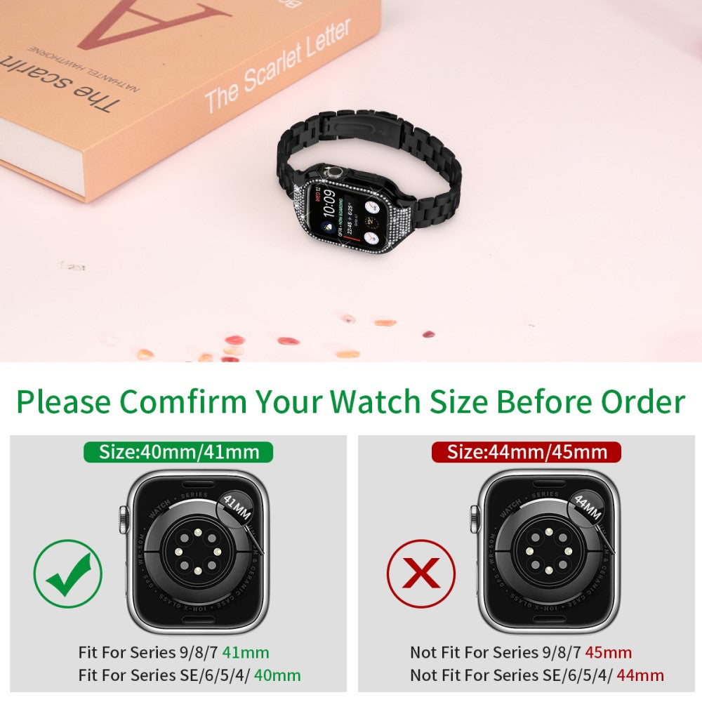 Super Elegant Apple Smartwatch Rhinestone Universel Strap - Black#serie_1