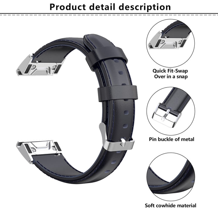 Mega Nice Garmin Smartwatch Genuine Leather Universel Strap - Black#serie_2