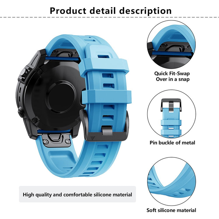 Very Cool Garmin Smartwatch Silicone Universel Strap - Blue#serie_8