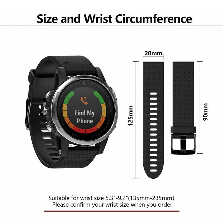 Mega Pleasant Garmin Smartwatch Silicone Universel Strap - Black#serie_1