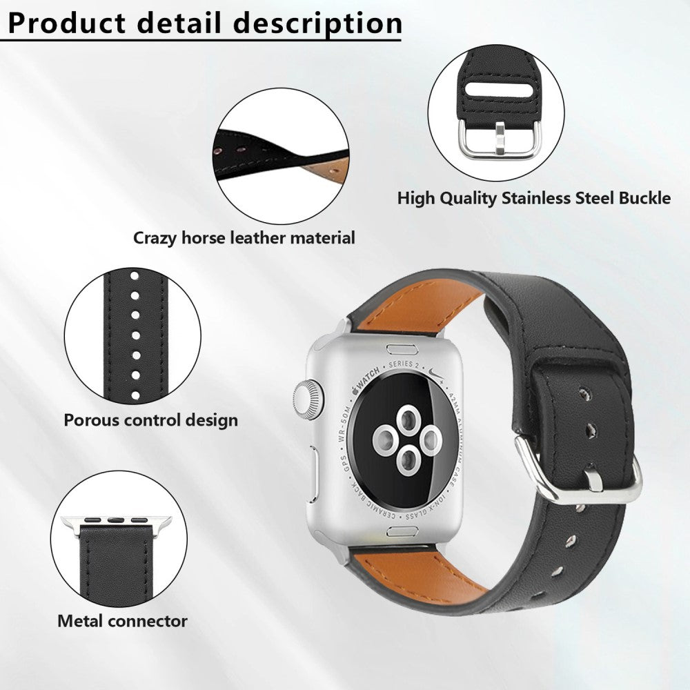 Absolutely Nice Apple Smartwatch Pu Leather Universel Strap - White#serie_5