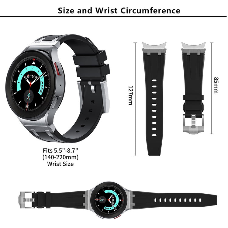 Samsung Galaxy Watch 5 (40mm) / Samsung Galaxy Watch 6 Classic (43mm) Silicone Universel Strap - Black#serie_6