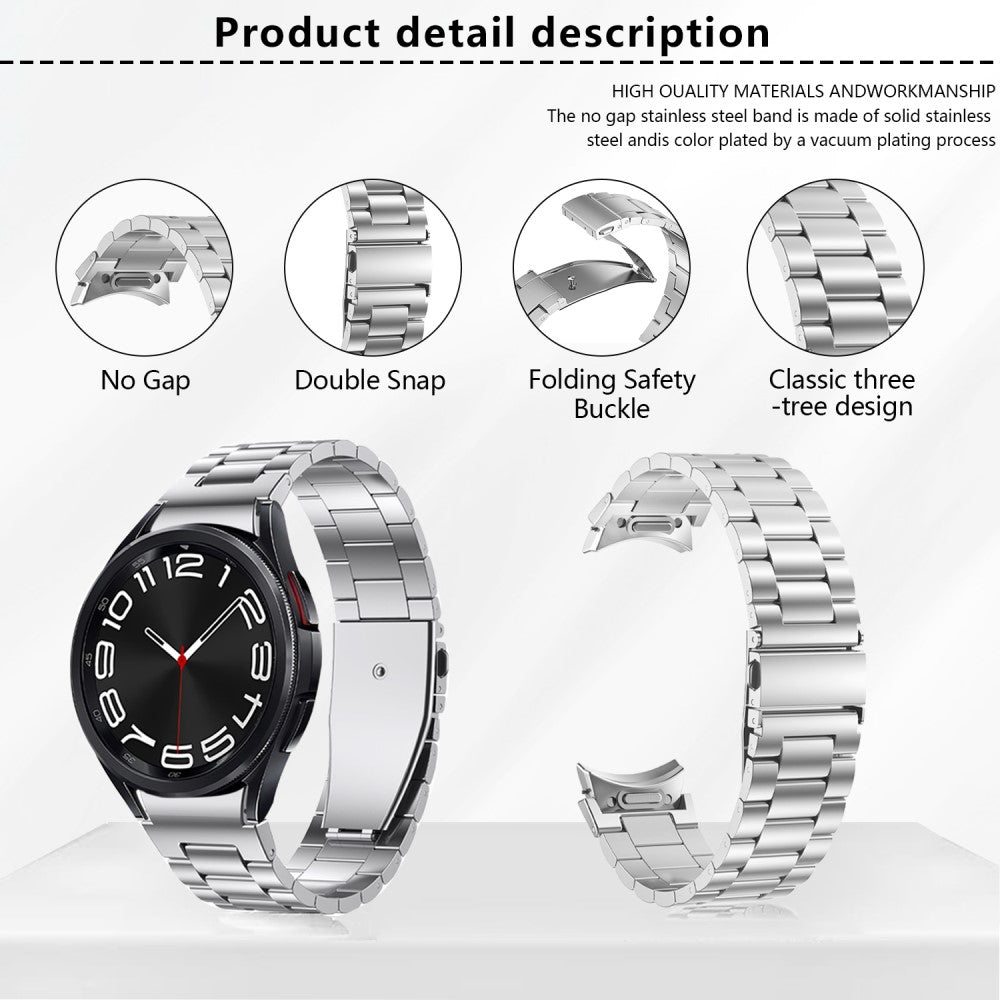 Mega Cool Samsung Smartwatch Metal Universel Strap - Silver#serie_1