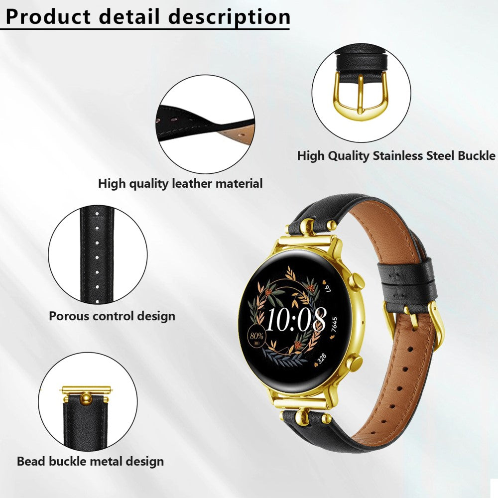 Samsung Galaxy Watch 5 Pro / Samsung Galaxy Watch 6 Classic (47mm) Genuine Leather Universel Strap - Black#serie_1