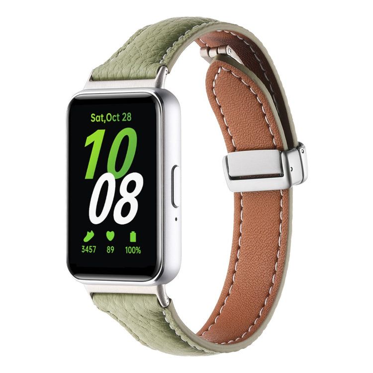 Super Cool Samsung Galaxy Fit 3 Genuine Leather Strap - Green#serie_7