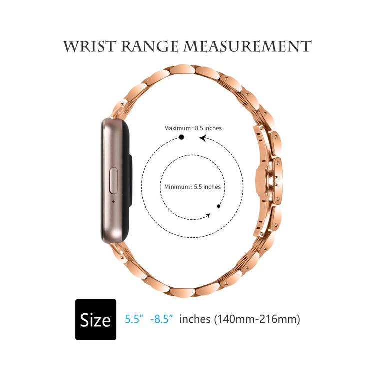 For Samsung Galaxy Fit3 SM-R390 Watch Strap High-Strength Stainless Steel Wrist Band - Rose Gold#serie_5