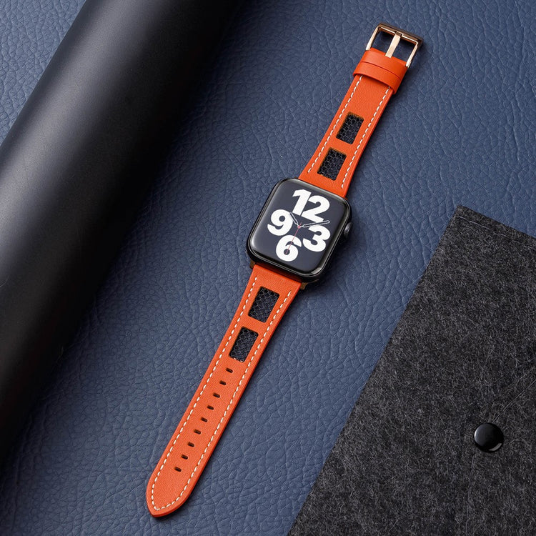 Super Cool Apple Smartwatch Genuine Leather Universel Strap - Orange#serie_3