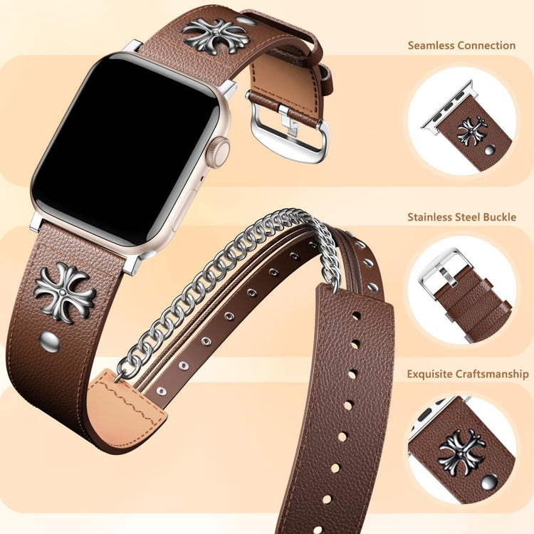 Strong Apple Smartwatch Genuine Leather Universel Strap - Brown#serie_2