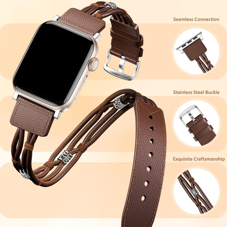 Super Good Apple Smartwatch Genuine Leather Universel Strap - Brown#serie_2