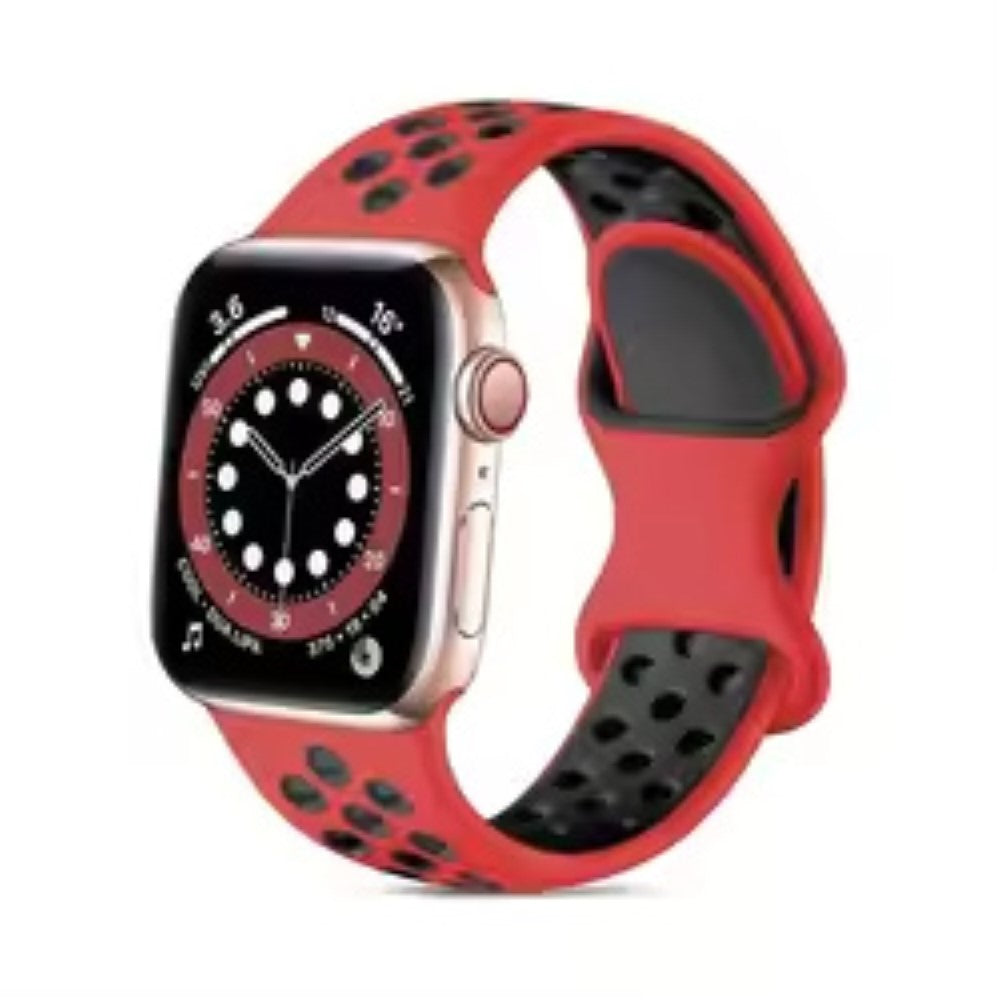 Apple Watch Series 49mm - 45mm - 44mm - 42mm4mm / 3 2 1 42 Silicone Watch Strap - Red+Black#serie_11