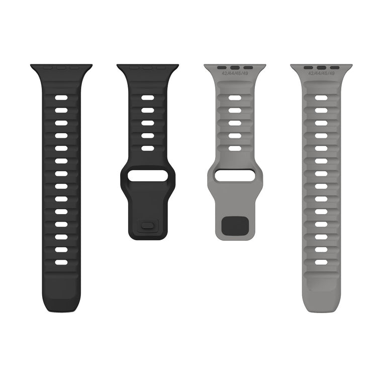 Tough Apple Smartwatch Silicone Universel Strap - Black#serie_3