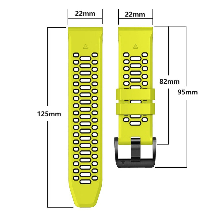 Garmin Fenix 7 / 7 Pro Silicone Watch Strap 22mm Dual Color Band with 3 Rows Holes - Orange+Black#serie_4