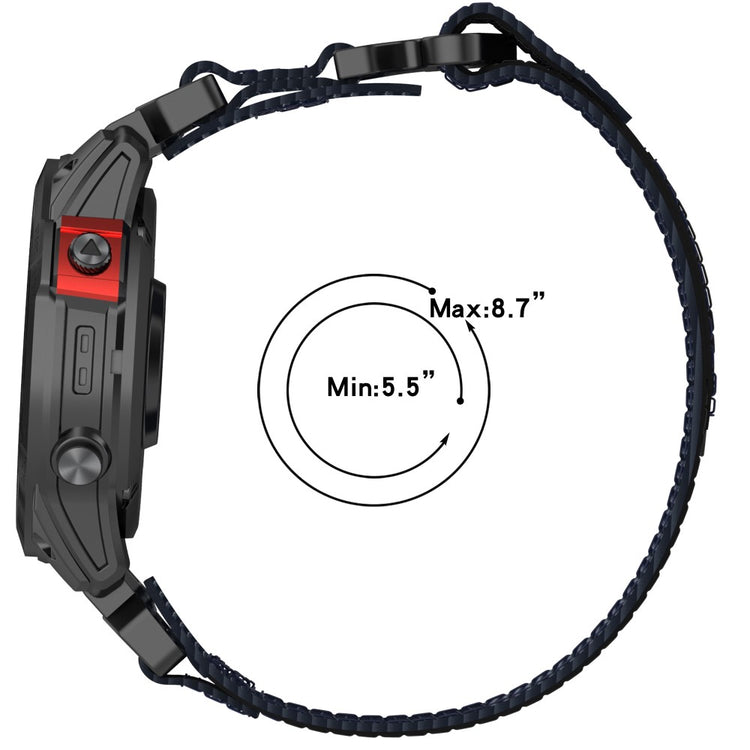 Garmin Fenix 7X / 7X Pro / Instinct 2X / Quickfit 26mm Nylon Sticker Wrist Strap - Black#serie_1